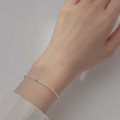 A36948 s925 sterling silver simple colorful geometric charm bracelet