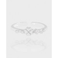 A42789 design heart cubic zirconia adjustable sterling silver s925 ring