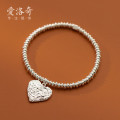 A33378 s925 sterling silver heart charm bracelet