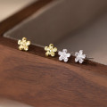 A45370 s925 sterling silver trendy sweet flower stud earrings