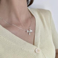 A34169 silver 925 sterling silver unique bow necklace