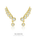 A44607 s925 sterling silver circle rhinestone clipon fashion simple earrings
