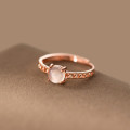 A44956 s925 sterling silver sweet white jade chain bar ring