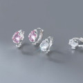 A46248 s925 sterling silver sweet rhinestone teardrop ear buckle