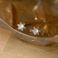 A42925 s925 silver snowflake stud fashion trendy rhinestone earrings