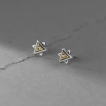 A35590 s925 sterling silver vintage thai silver hexagram earrings