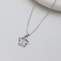A43731 s925 sterling silver simple trendy sweet flower bar stars necklace