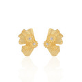 A43584 fanshape rhinestone stud s925 sterling silver unique elegant earrings