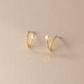 A36405 s925 sterling silver trendy sweet pearl earringsV