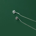 A35538 s925 sterling silver flower string simple small trendy chic rose earrings