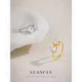 A40564 s925 sterling silver teardrop heart cubic zirconia elegant ring