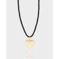 A38873 design heart black rope sterling silver s925 quality necklace