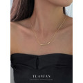 A43003 s925 sterling silver design letter initial minimalist choker necklace