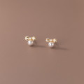 A33784 s925 sterling silver bow earrings