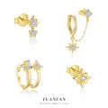 A45251 s925 sterling silver stud fashion cubic zirconia star earrings