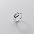 A34408 s925 sterling silver trendy bar rope chic sweet ring