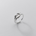 A34408 s925 sterling silver trendy bar rope chic sweet ring