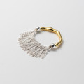 A39326 s925 sterling silver goldplated gold fringe design unique ring