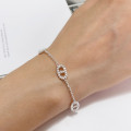 A33322 trendy s925 sterling silver silver simple bangle bracelet