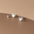 A36808 s925 sterling silver heart hollowed rhinestone earrings