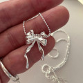 A41398 sterling silver butterfly simple elegant necklace