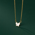 A38377 s925 sterling silver cute shell butterfly dainty sweet necklace