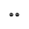 A35985 s925 sterling silver cute cartoon black ball earrings
