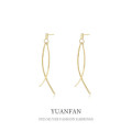 A37111 925 sterling silver tassel bar earrings