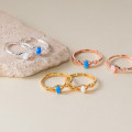 A44911 s925 sterling silver simple dainty opal ring