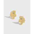 A36034 design irregular wrinkled cubiczirconia earrings