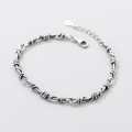 A34961 s925 sterling silver vintage thai silver bar wrap fashion unique bracelet