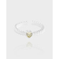 A38677 design heart cubic zirconia adjustable sterling silver s925 quality ring