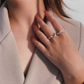 A34314 s925 sterling silver weave adjustable ring
