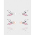 A43268 design simple cubic zirconia pearl stud sterling silver s925 earrings