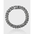 A37592 thai quality vintage chain bar s925 sterling silver charm bracelet