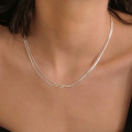 A38070 s925 sterling silver layered fringe dainty multilayer necklace