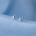 A35910 s925 sterling silver blue flower circle earrings