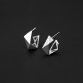 A32358 s925 sterling silver fashion hollowed chic triangle earrings