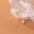 A43537 s925 sterling silver stud rose elegant cute flower earrings