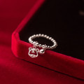 A36308 s925 sterling silver beaded simple hollowed ring