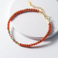 A40224 s925 sterling silver agate charm design elegant bracelet