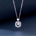 A41513 s925 sterling silver rhinestone heart necklace