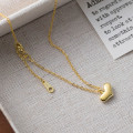 A44380 s925 silver trendy sweet unique simple heart necklace