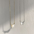 A41432 s925 sterling silver cute shell butterfly necklace