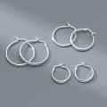 A41830 s925 sterling silver unique simple circle earrings