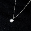 A34053 s925 sterling silver thai silver square heart necklace