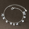 A42980 s925 silver rhinestone teardrop charm fashion design bracelet