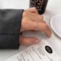 A42822 s925 sterling silver bar simple double layer cute ring