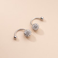 A33253 s925 sterling silver simple circle sparkling chic simple earrings