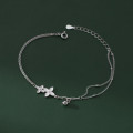 A45569 s925 silver trendy sweet dainty charm bracelet